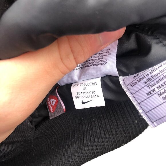 NIKE Jacket Nike Air Bomber Woven Jacket XL Black Insulated - Picture 2 of 13